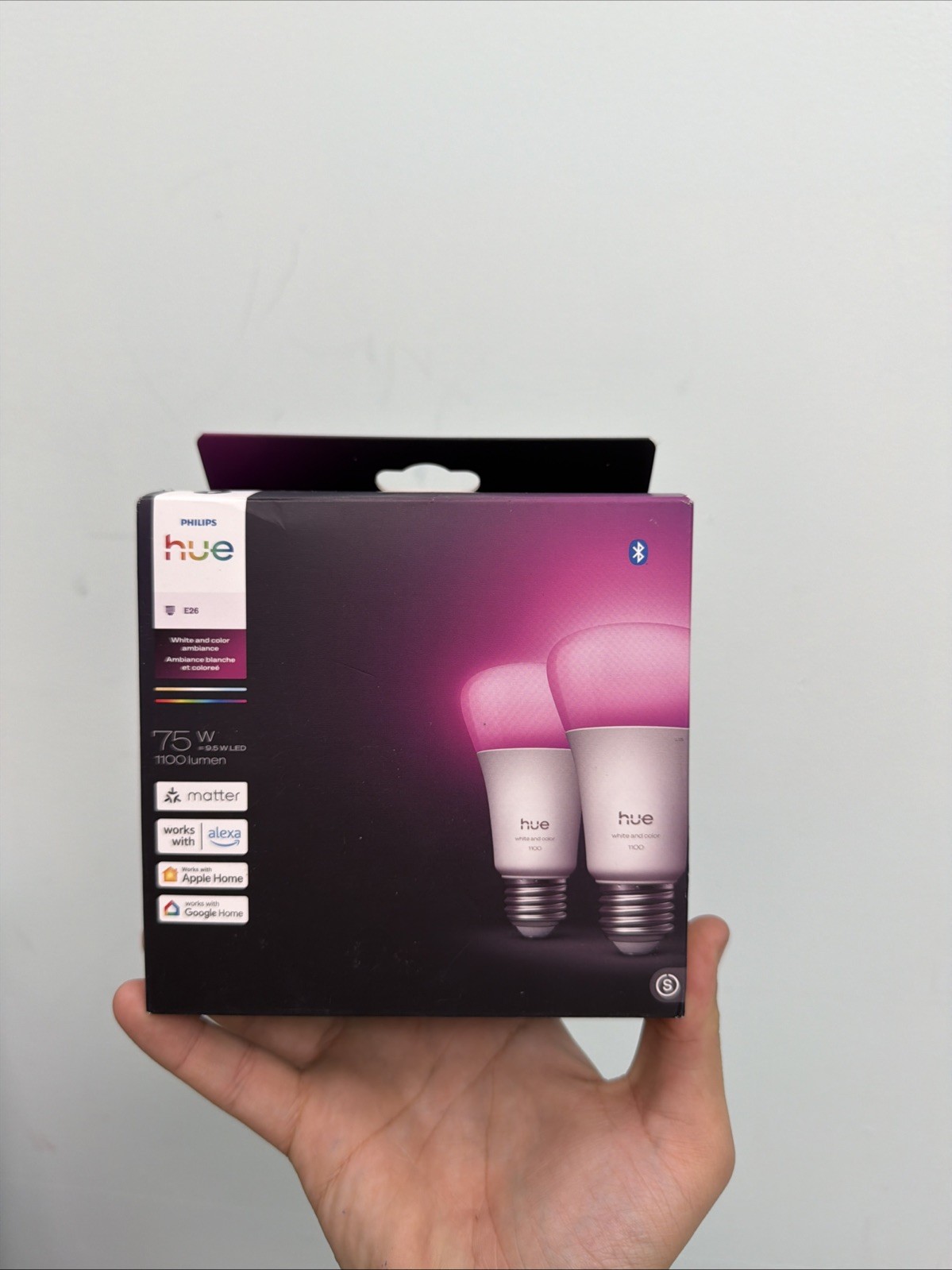 2 Pack Philips Hue E26 75W Equivalent 1100 Lumen Dimmable White & Color Bulbs
