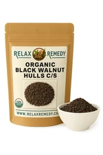Organic Black Walnut Hull C/S - 100% Pure, Non-GMO Juglans Nigra, Detox & Digest