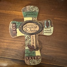 Abbey Press God Bless This Amazing Woman Decorative Christian Cross Plaque