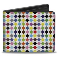 Bi-Fold Wallet Diamonds White/Multi Color (Us Import)