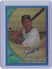 Giancarlo Mike Stanton 2010 Topps Chrome Blue Refractor Auto /199 Rookie DESC