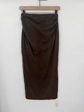 NEW OGL Dress Womens Small Brown Strapless Tube Maxi Sustainable Casual Comfort