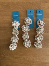 Hildie & Jo New Ornate White Ceramic Flower Bead Strands Lot Of 3 (Discontinued)