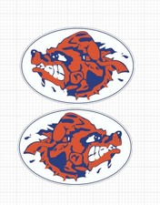 2 Mud Dogs Helmet Stickers Waterboy VINYL STICKER Bobby Boucher Movie Inspired