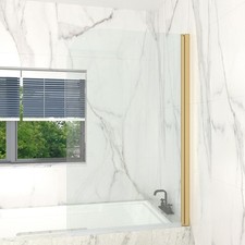 Bath Screen 140cm Pivot Shower Panel 5mm Toughened Double-Sided Easy Clean Glass