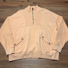 Aerie Peach Quarter Zip Pullover Women Medium