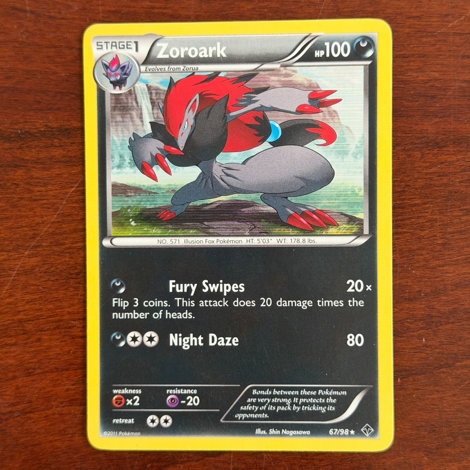 Zoroark 67/98 Holo Rare Emerging Powers Pokemon Card