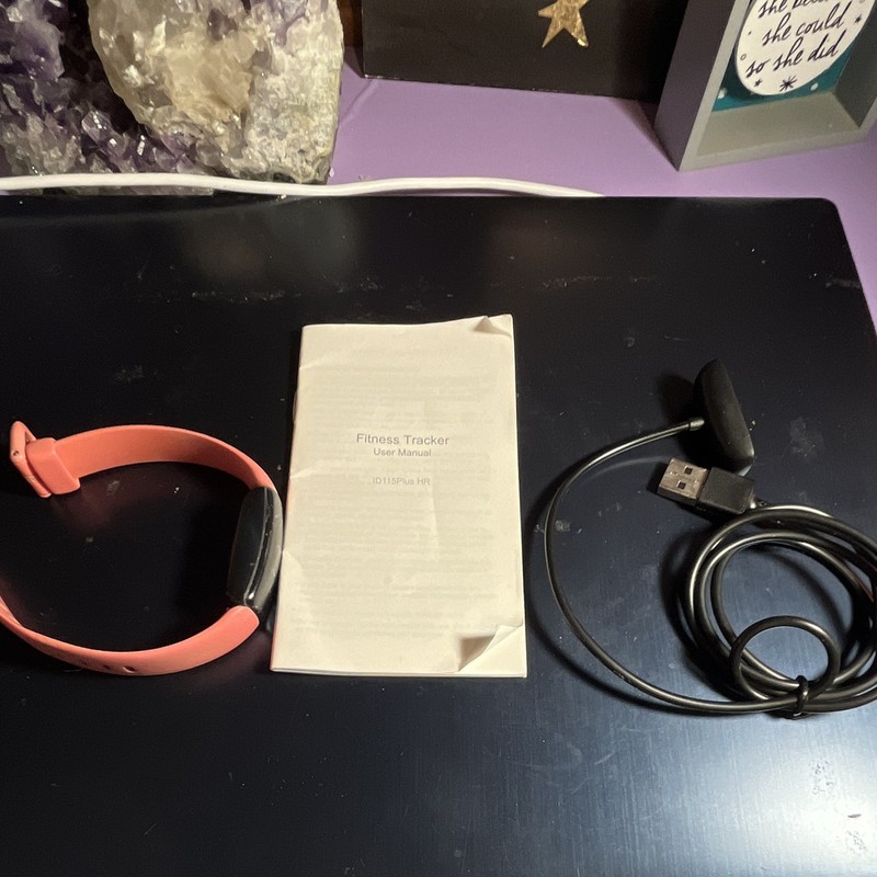 ID115Plus HR Fitness Tracker Pink Wristband Heart Rate Bluetooth Sleep w/Charger