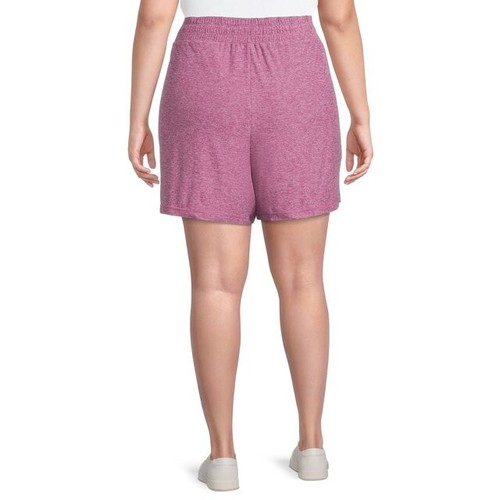 Athletic Works Women' Athleisure Shorts, 2-Pack Size 4X Purple /Black --O4-- - Picture 4 of 4
