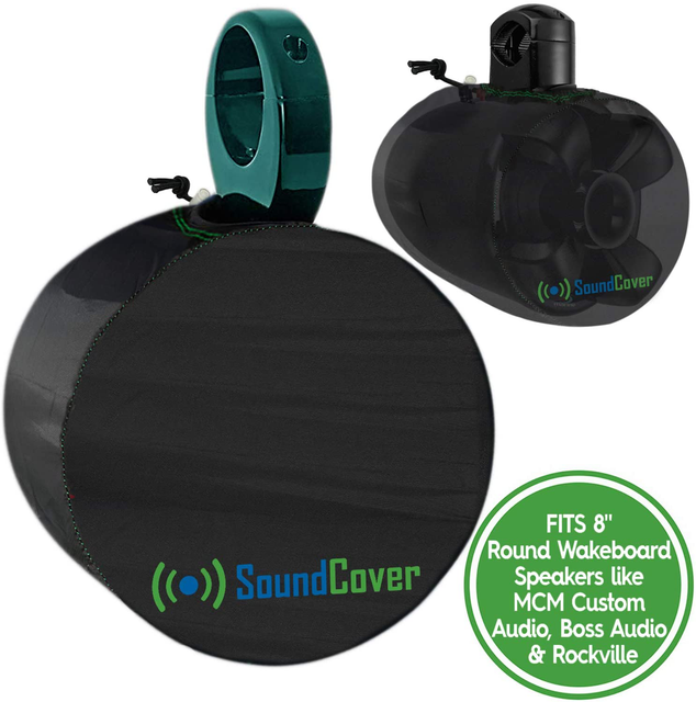 2 (Two) 8" Marine Boat Protective Speaker Covers for Large Round Marine