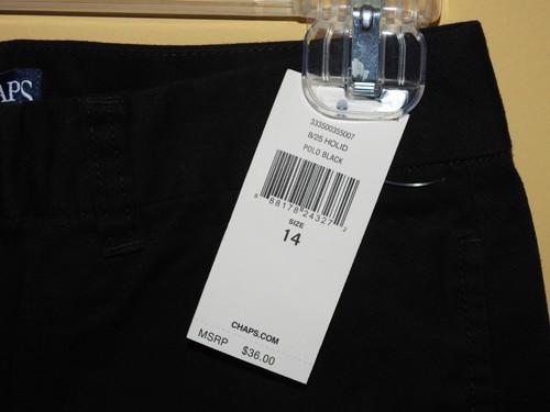 Chaps NWT Sportwear Flat Front 14 Reg Black FREE SHIP (msrp $36) - Picture 7 of 9