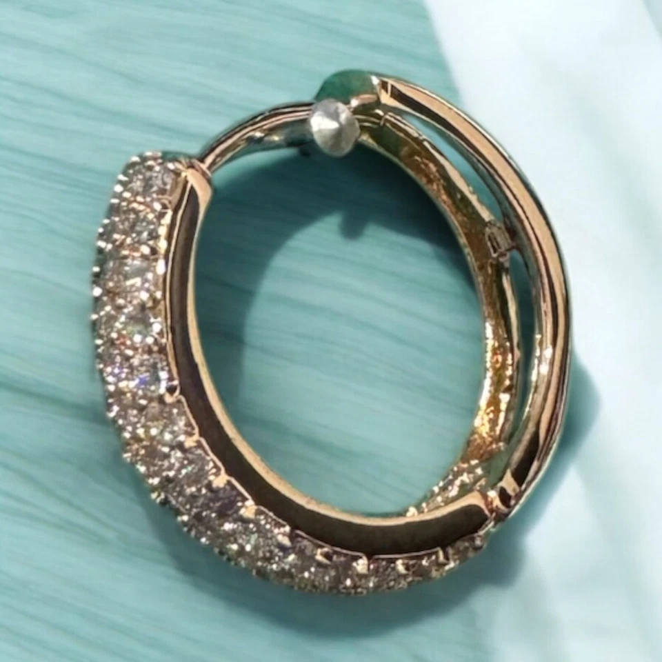 PENDIENTES DE ARO CHAPADOS EN ORO ROSA CRISTALES DE SWAROVSKI DE MODA Foto 3 de 3