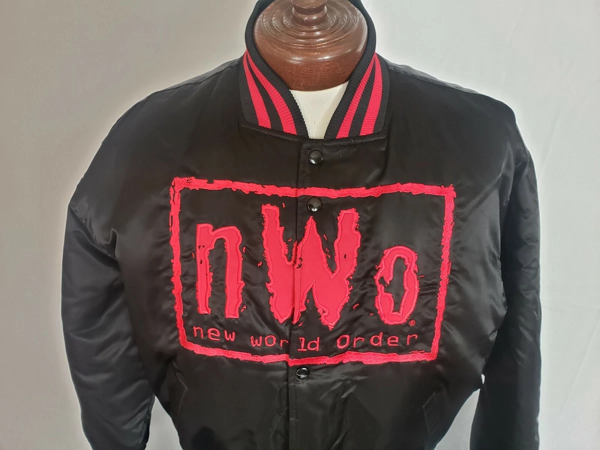 🔥🚨Vintage Starter L WCW NWO WWF WWE Satin Varsity Style Rare Jacket EUC