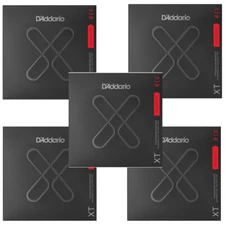 D'Addario Acoustic Guitar Strings 5 Sets Extended Life Phosphor Bronze 13-56