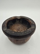 Primitive Hand Carved Mortar Pestle Ash Tray Bowl