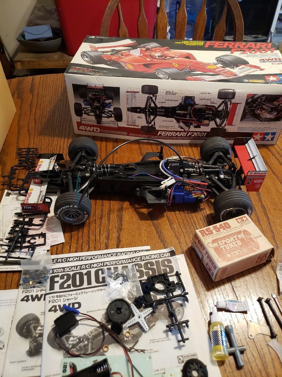 Vintage Tamiya 4wd F201 Chassis Ferrari F2001 1/10 F1 rc car kit w