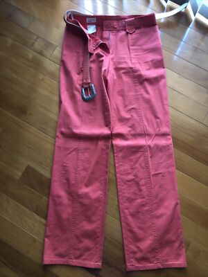 Basler Women's Denim Jeans Pants made in Germany With Belt Coral Color Size 6 US