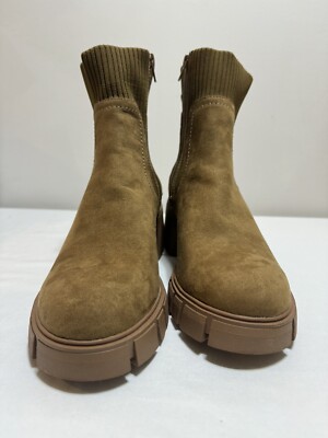 Madden Girl platform Whit Zipper combat boots New Rango Mushroom