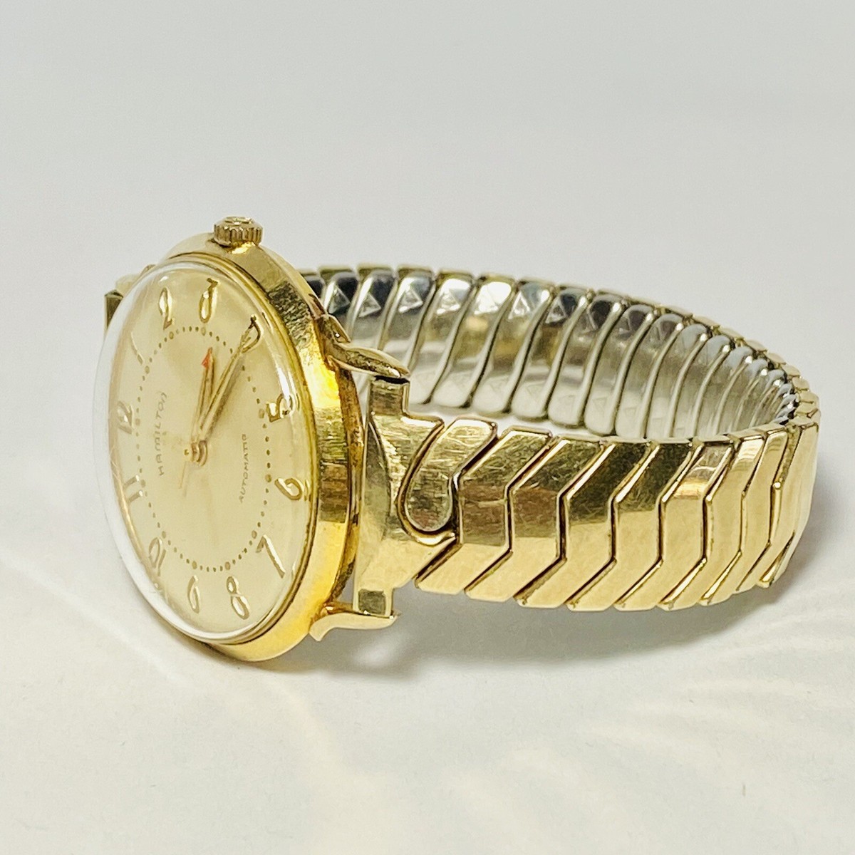 『HAMI 10K WATCH』 Rare All Numeral Indices Hamilton 10K Gold Filled Biggs Automatic