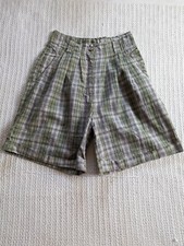 VTG Justin Allen Islander Women's 7/8 27" Waist Plaid Pleated High Rise Shorts