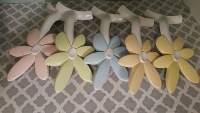 Flower Ceiling Fan Brackets Pink Blue Yellow Green Peach Set Of 5