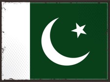 Blechschild 30x40 Pakistan Flagge L&auml;nder National Fahne Asien Retro Wand Deko Ba