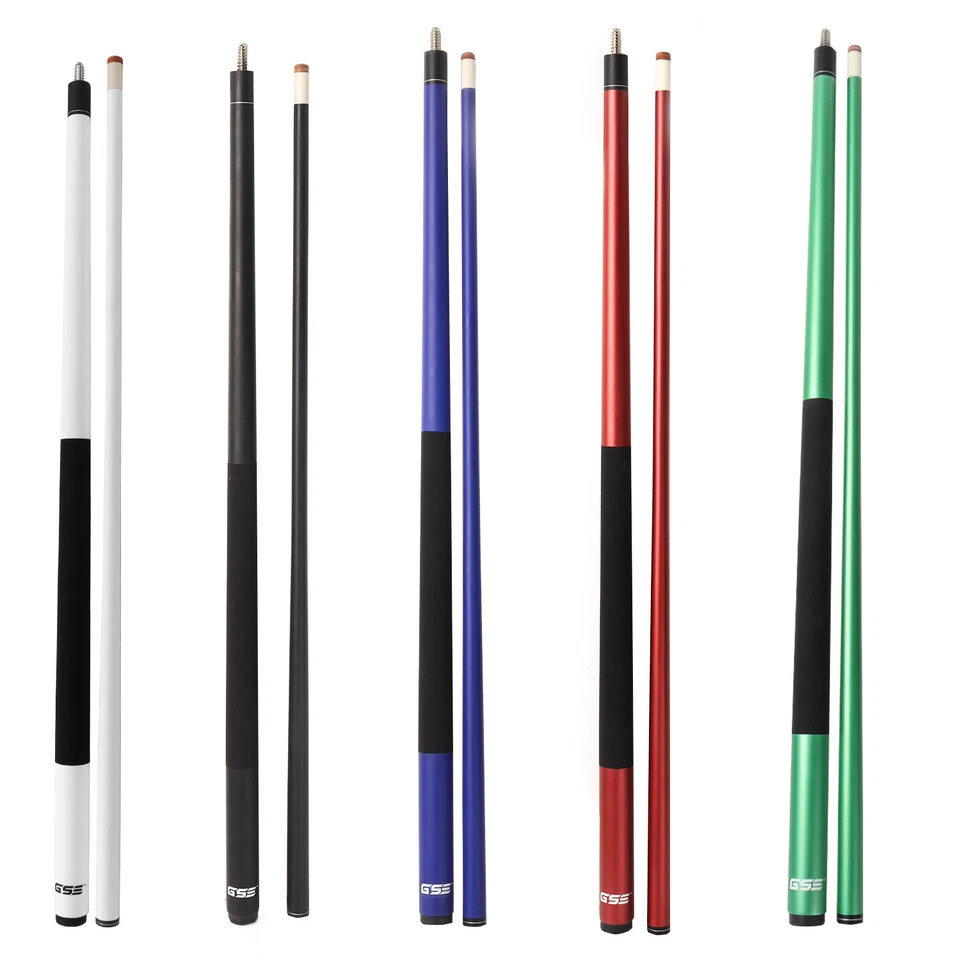 GSE 58" 2-Piece Fiberglass Graphite Composite Billiard Pool Cue Sticks(5 Colors)