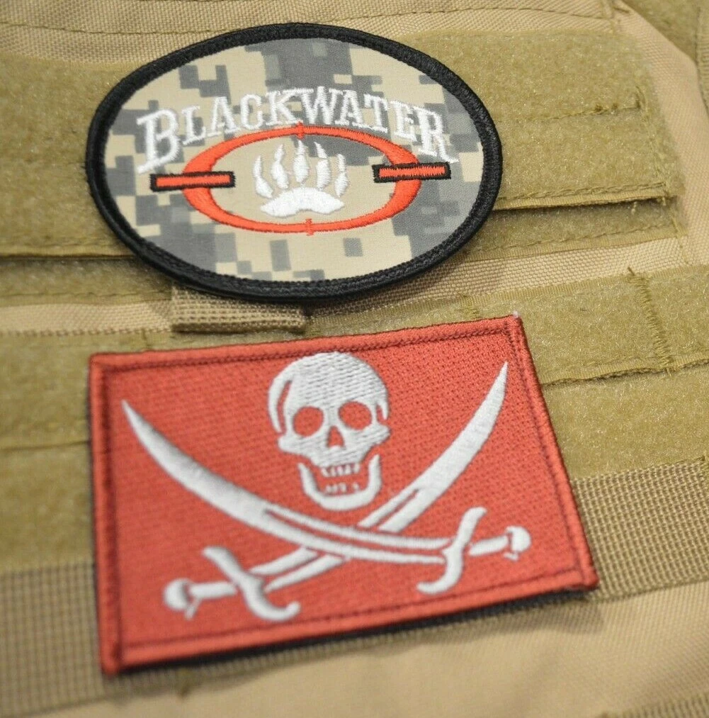BAGHDAD WHACKER PRIVATE SECURITY MILITARY CONTRACTOR PMC burdock 2-PATCH SET-z