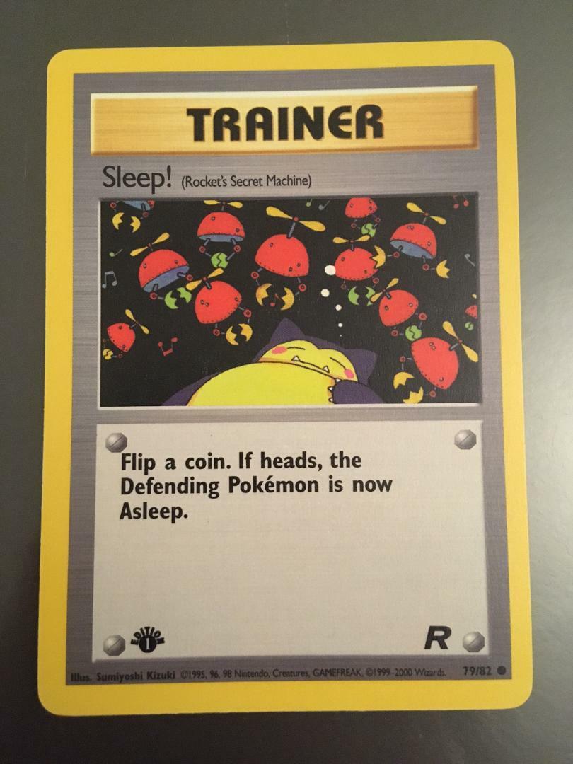 Pokemon 🌟 First Edition Sleep Trainer Card 79/82 🌟 Team Rocket 🌟 NM-MT. 