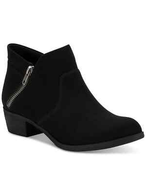 Sun + Stone Women's Abby Double Zip Booties, Black  Micro Size 5M