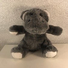 Vintage Hippo Plush 7" Hippopotamus Soft and Cute