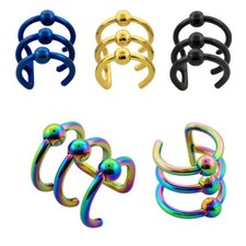 Orecchio Morsetto Clip Illusion Finto Piercing Test Helix Trago Gotico Ø 13mm