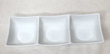 Simple Dining Modern White 3 Compartment Condiment/Snack Serving Tray