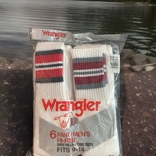 Vintage 20  Length 6 Pack Tube Socks Wrangler Hi Rise Over The Calf