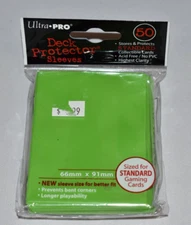 50 Ultra Pro Card Sleeves Standard Card Sleeves Solid LIME GREEN New 84099