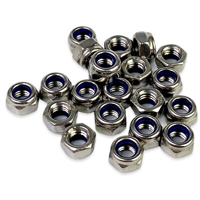 20x Sechskantmutter Gewinde M5 H 5,4mm CNS SW 8 DIN/ISO DIN 985 Edelstahl