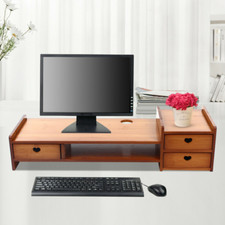 Simple Computer Heightened Rack Desktop Storage Rack Wood Desktop Storage Box