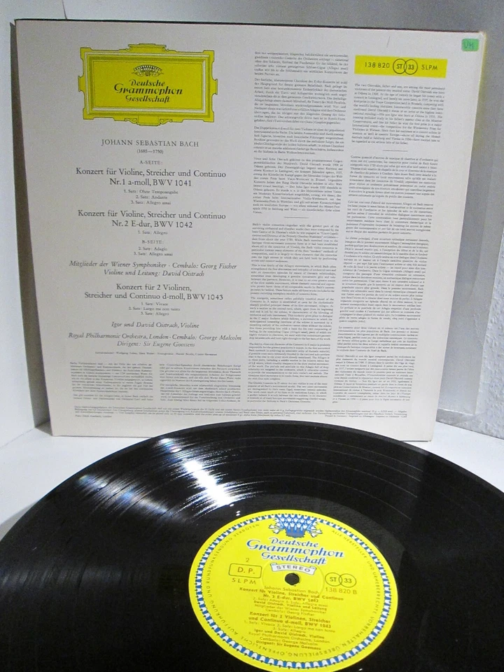 IGOR & DAVID OISTRACH - BACH VIOLIN CONCERTOS- DG 138820 SLPM RED STEREO `64 ex+ - Bild 4 von 4