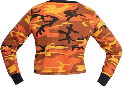 orange camo crop top