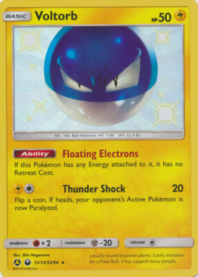 Voltorb (Shiny) - SV13/SV94 Ultra Rare Hidden Fates NM Pokemon TCG