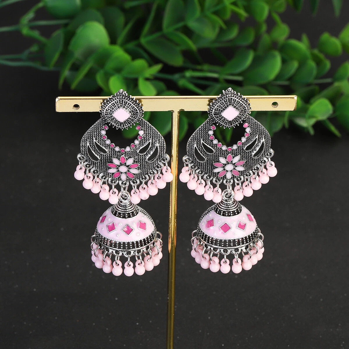Flower drop shop earrings silver