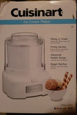 NEW Cuisinart 1.5 Quart Frozen Yogurt Ice Cream Sorbet Maker - White Damaged Box