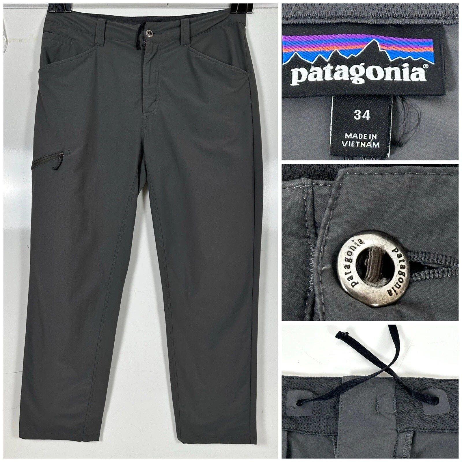 Patagonia Pants Mens 34x30 Gray Quandary Hiking Outdoors Trekking Outerwear
Opens in a new window or