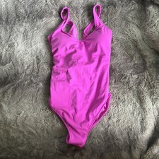 Fabletics Scoop Tie Back Shaping One-Piece Swimsuit Pink Small