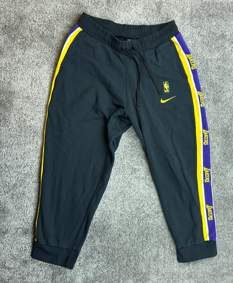 Nike Los Angeles Lakers Sweatpants Mens XXL 2XL Black Yellow Swoosh Logoman - Image 2 of 4