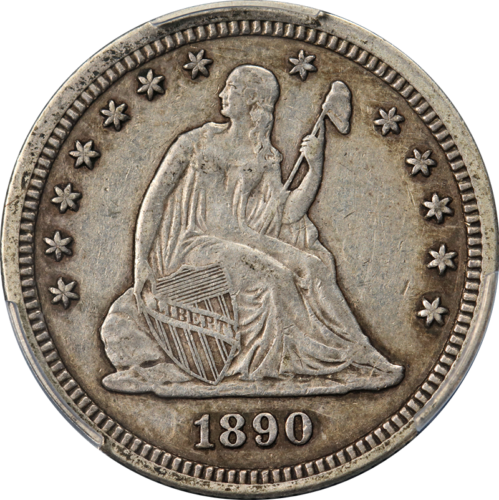 1890 Seated Liberty Quarter CAC Sticker PCGS XF40 Superb Eye Appeal - Picture 1 of 4