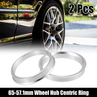 2pcs 65mm to 57.1mm Aluminium Alloy Car Hub Centric Rings Wheel Bore Spacer