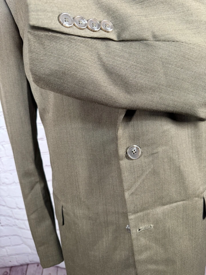 Traje de 2 piezas plisado de lana marrón para hombre KILBURNE and FINCH 44L chaqueta 33/32 pantalón Foto 4 de 4