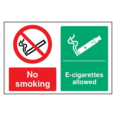 Nichtraucher E-Zigaretten erlaubt Schild oder Aufkleber | SMOK0048
