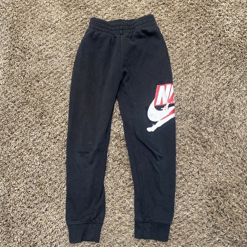 Nike Air Jordan Jumpman Jogger Sweatpants Boys Youth Small Swoosh Black White - Picture 2 of 5